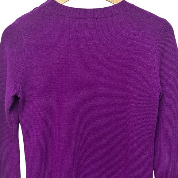 J. Crew Pullover Sweater Wool Cashmere Blend Purple Size Small Buttons Casual - Picture 15 of 16